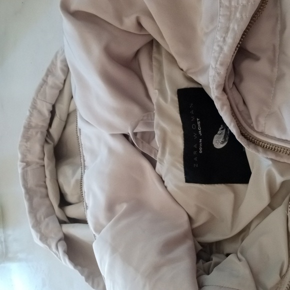 Zara down champagne coloured jacket size L - Picture 6 of 8